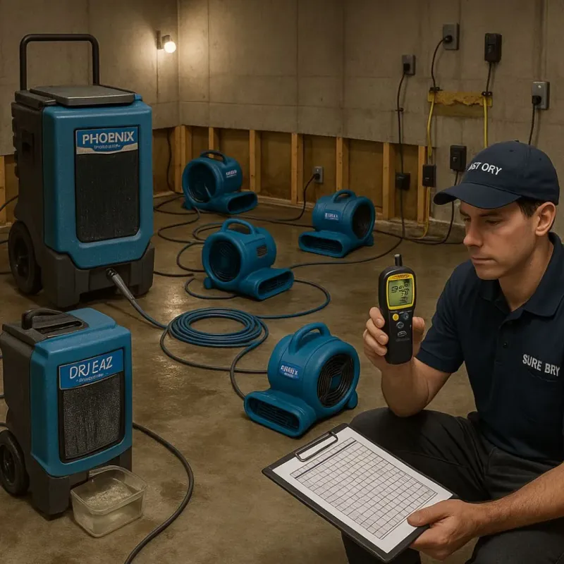 Structural Drying and Dehumidification process in Bull Shoals, AR